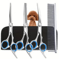 Dog Grooming Scissors Kit Professional Pet Cleaning And Grooming Tool Set- Safety Round Tip Stainless Steel hair scissors - Nova Trendz