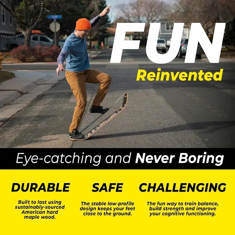 GIBBON GiBoard Balance Board -Slackline Workout Equipment Home Gym Training-Wooden Wobble Board Balance Trainer Nova Trendz