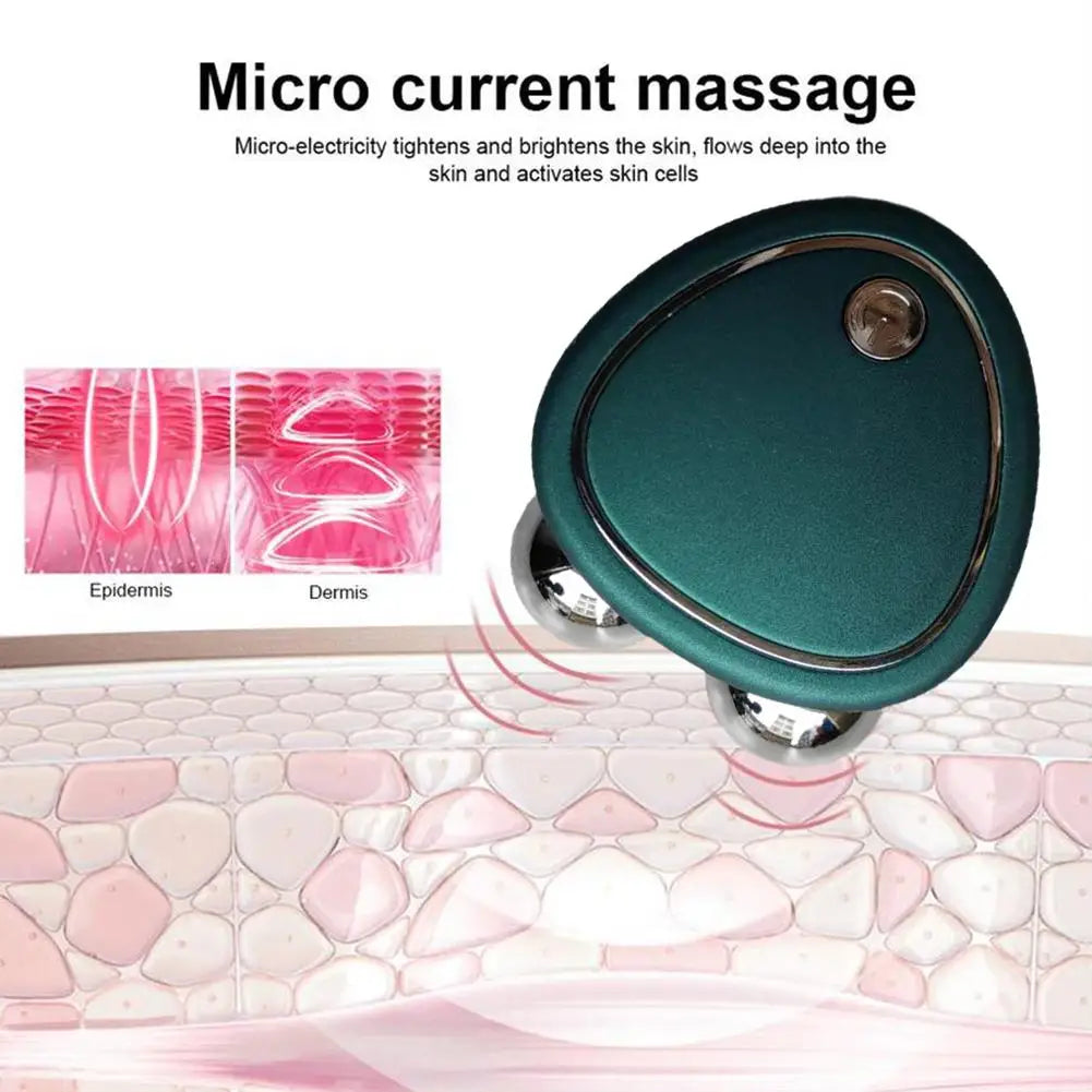 Green EMS Face Lift Massager Machine Roller Microcurrent Facial Device Beauty Instrument Rejuvenation Tighten Skin Face Tool