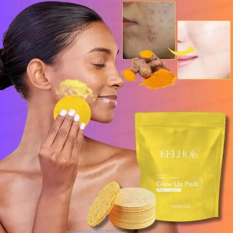 Turmeric Kojic Acid Cleansing Pads Exfoliating Pads Facial Sponges Removes Dirt Cleansing Exfoliating Daily Cleansing Skin Care Nova Trendz