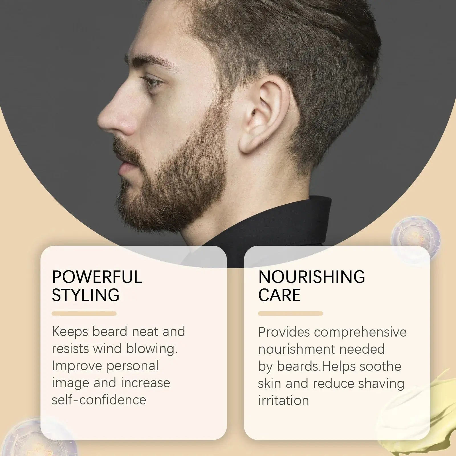 Beard Care Cream Moisturizing Facial Hair Growth Dashing Soften Moustache Beard Grooming Product Gentlemen Beard Styling Wax Nova Trendz