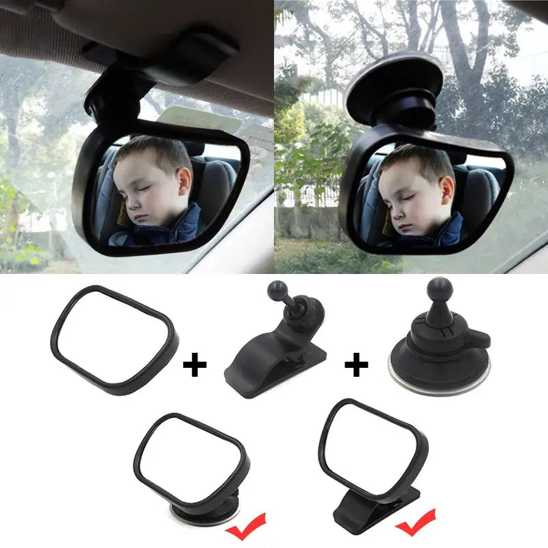 Black White View Back Seat Mirror Baby Car Mirror Safety Seat Headrest Rearview Mirror Baby Facing Rear Ward Car Kids Monitor Nova Trendz