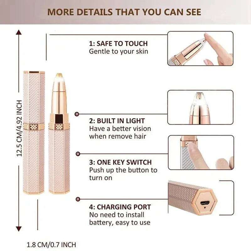 4 In1 Electric Full Body Epilator Facial Shaver for Women Painless Eyebrow Nose Leg Armpit Hair Epilator Bikini Trimmer Portable Nova Trendz