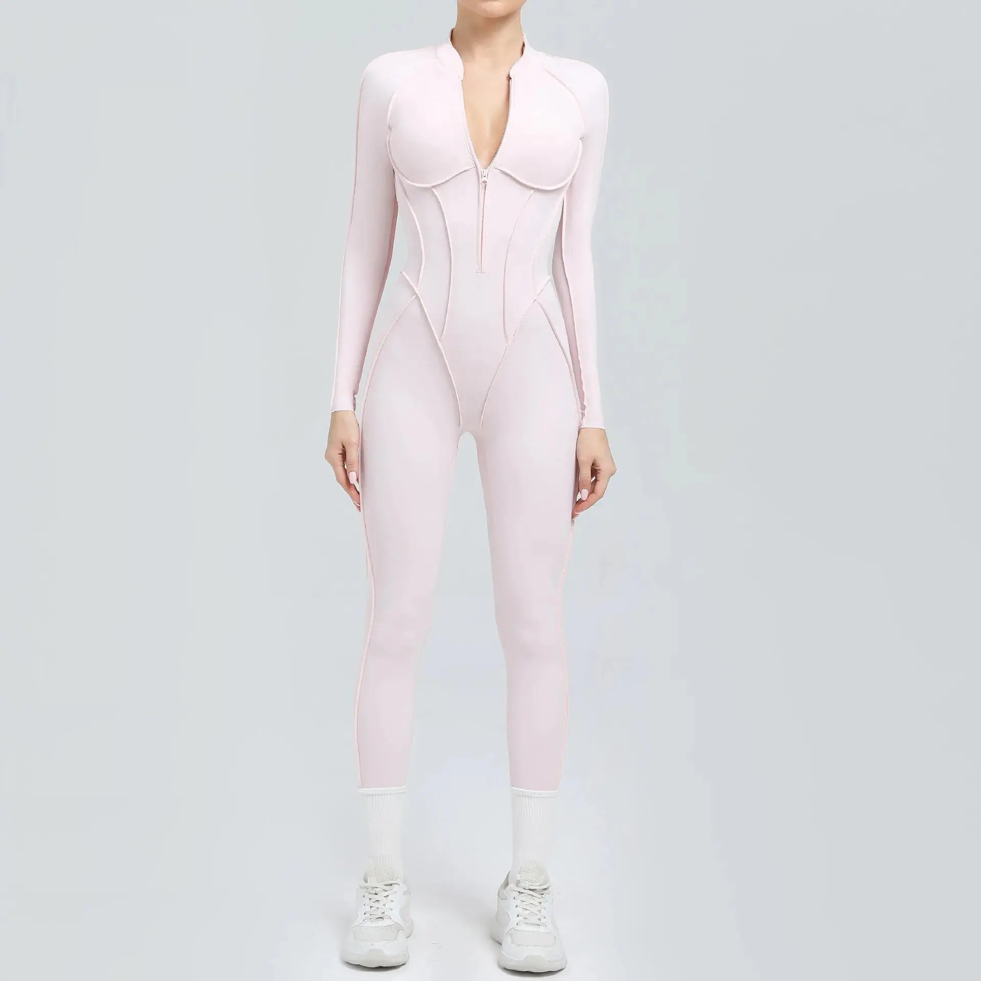 New Seamless Yoga Jumpsuits Sports Fitness Hip-lifting Backless Skinny Zipper One-Piece Workout Clothing Gym Bodysuit for Women - Nova Trendz