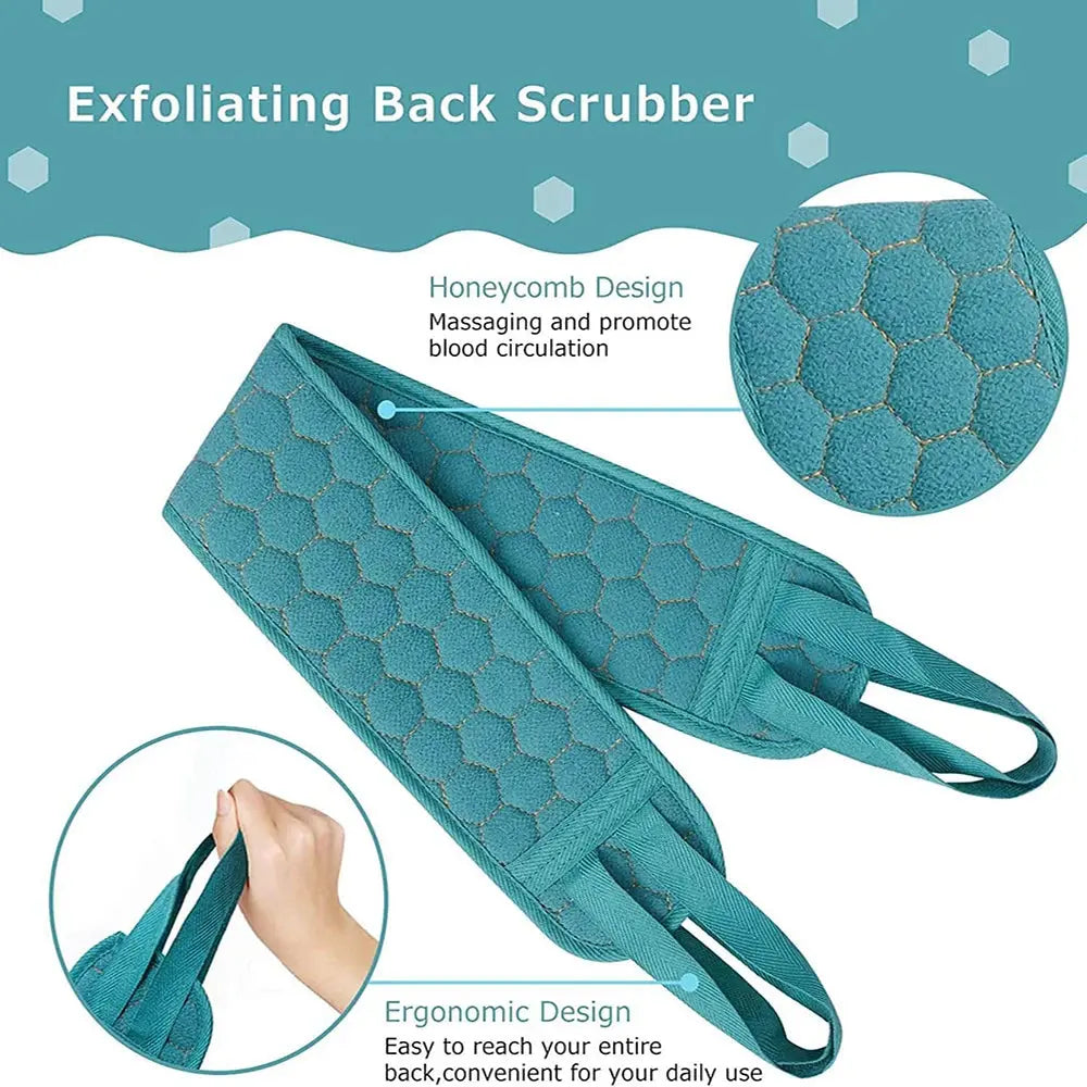 Exfoliating Body Scrubber Set - Includes Back Scrubber, Bath Glove And Shower Bath Sponge Loofah Nova Trendz