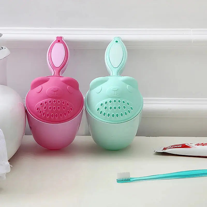 Cute Cartoon Baby Shower Shampoo Cup Kids Bathing Toys Bathroom Shower Shampoo Rinse Cup Hair Washing Spoon With Handle Nova Trendz