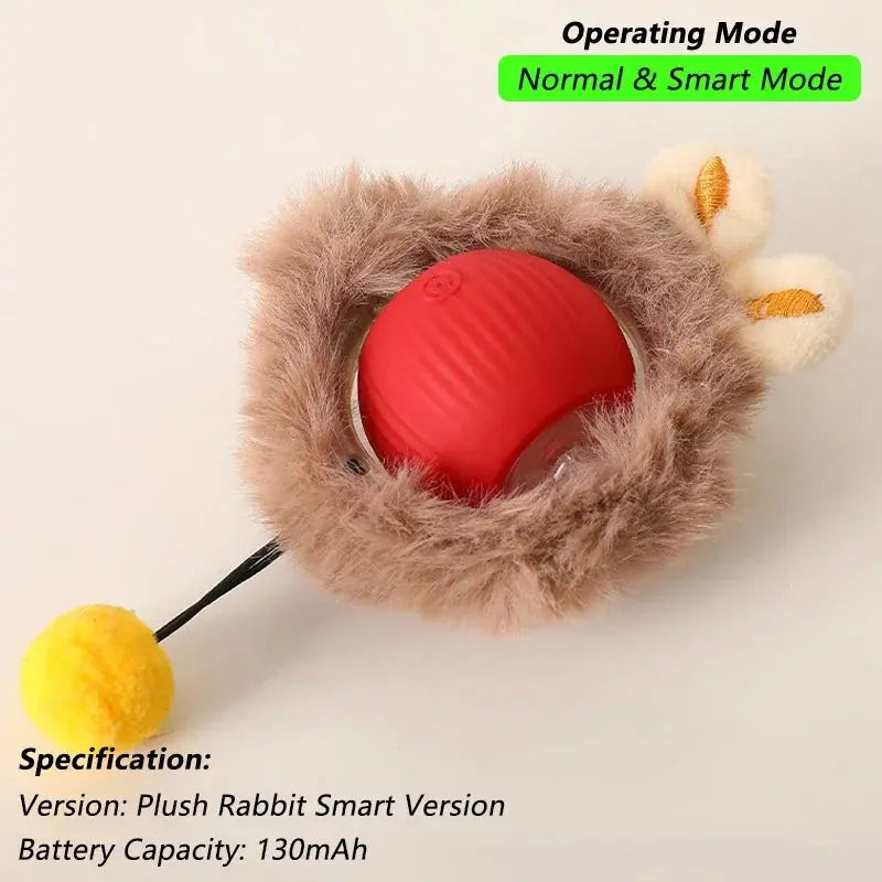 Cat Interactive Ball Toy, Automatic Rolling Ball with Tail, Rechargeable Smart Pet Interactive Toy, Intelligent Mouse for Cat - Nova Trendz