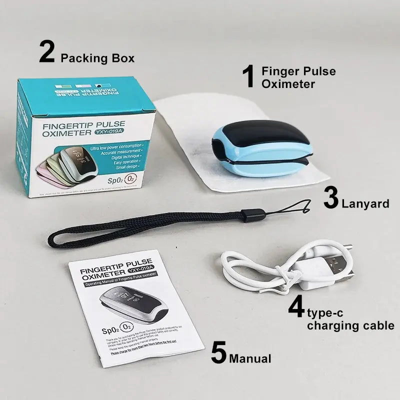 Recharge Finger Pulse Oximeter SpO2 Blood Oxygen Saturation Monitor with Rate Measurements Meter Medical Digital LED Heart Rate Nova Trendz