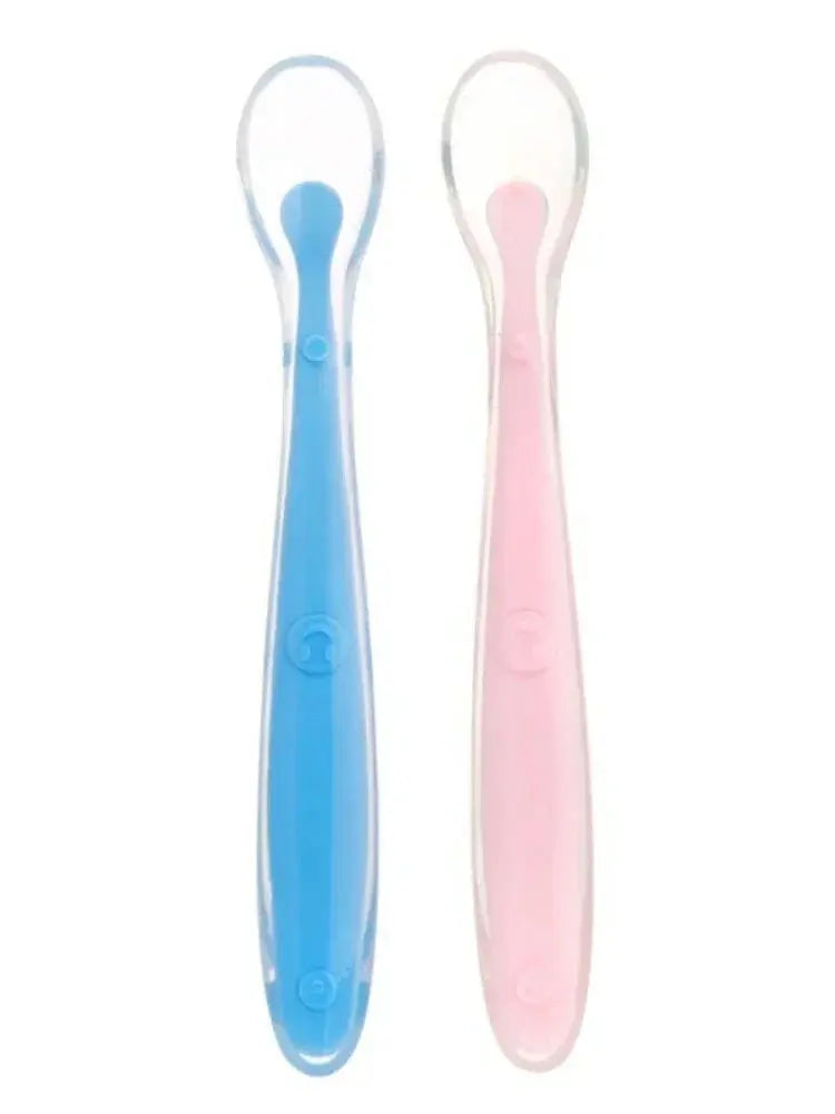 Baby Soft Safety Spoon Bowl Container Silicone Spoons Tableware for Child Infant Solid Feeding Flatware Toddler Care Feeder Nova Trendz