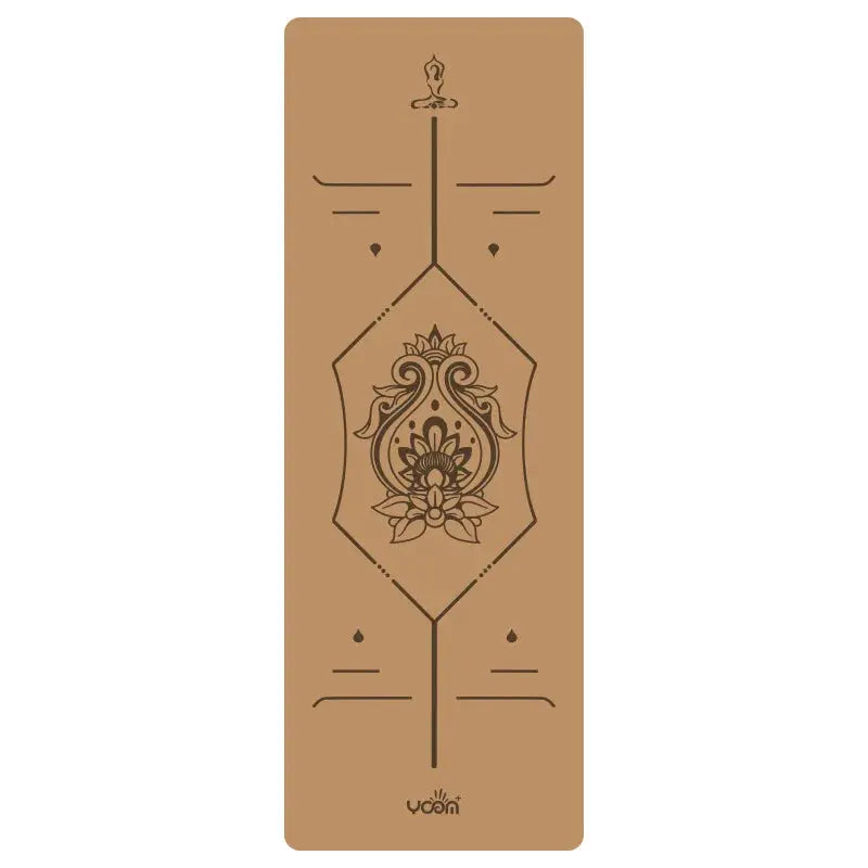 ‌Natural Rubber & Cork Yoga Mat - 68cm Extra-Wide 5mm Thick Gymnastic Mat with Laser-Engraved Alignment Lines & Logo Printing‌ ‌ Nova Trendz