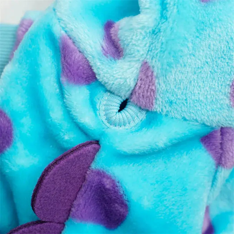 Cosplay Dinosaur Dog Halloween Costume for Small Dogs Dress Up Hoodies Thermal Velvet Padded Dog Pajamas Winter Puppy Jumpsuit - Nova Trendz