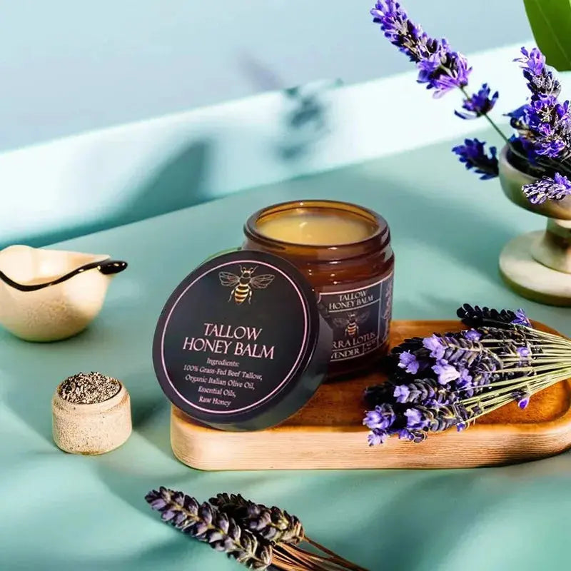 Organic Grass-Fed Beef Tallow Balm with Raw Honey - Moisturizing Cream for Soft, Smooth Skin - Handmade All-Natural Moisturizer Nova Trendz