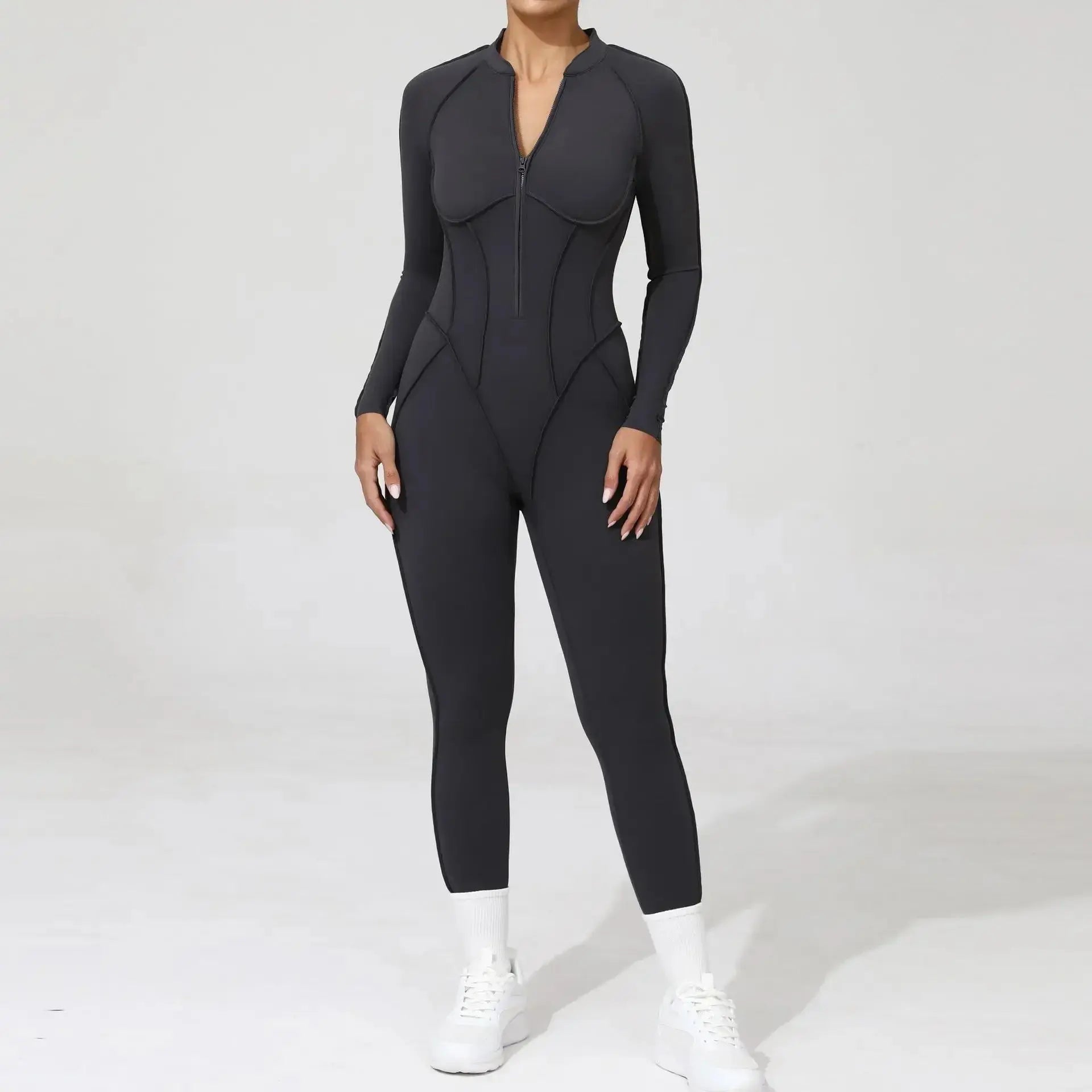 New Seamless Yoga Jumpsuits Sports Fitness Hip-lifting Backless Skinny Zipper One-Piece Workout Clothing Gym Bodysuit for Women - Nova Trendz