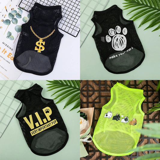 Dog Clothes Mesh Breathable Cool Vests Puppy Summer Clothes For Small Dogs Cat Pet T-Shirt Large Breed Ropa Para Perros