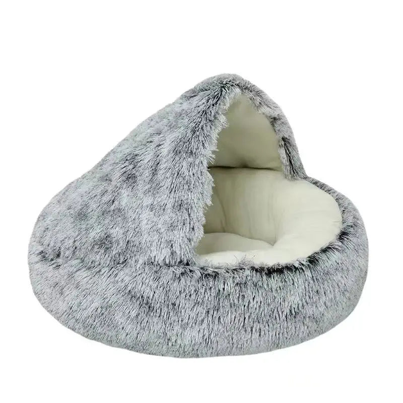 Soft Plush Pet Bed with Cover Round Cat Bed Pet Mattress Warm   Cat Dog  Sleeping Nest Cave for Small Dogs kitten - Nova Trendz