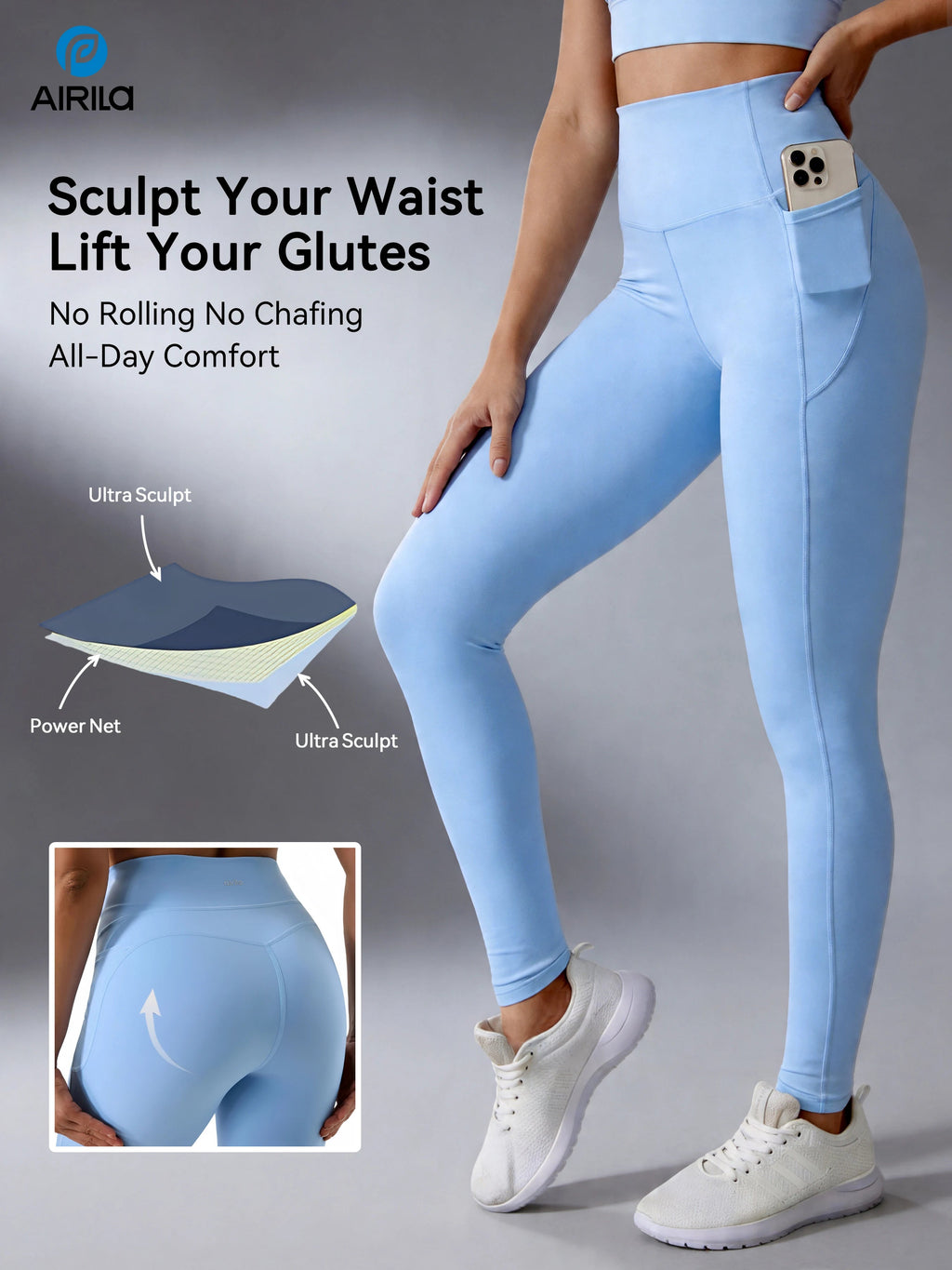 High Waist Ankle-Length Yoga Pants with Phone Pocket, High Stretch Butt Lifting & Tummy Control, Breathable Soft Gym Leggings Nova Trendz