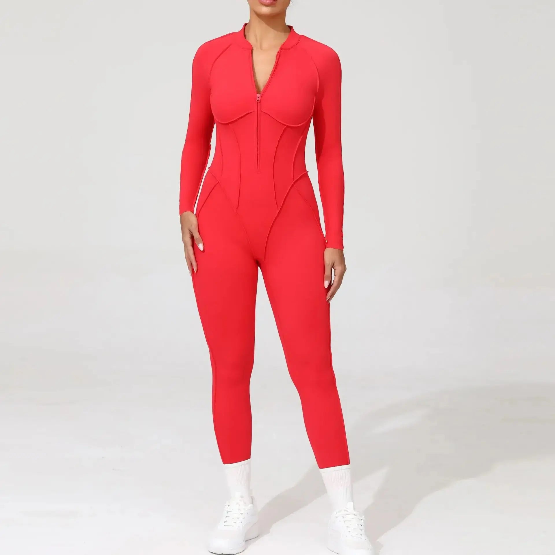 New Seamless Yoga Jumpsuits Sports Fitness Hip-lifting Backless Skinny Zipper One-Piece Workout Clothing Gym Bodysuit for Women - Nova Trendz