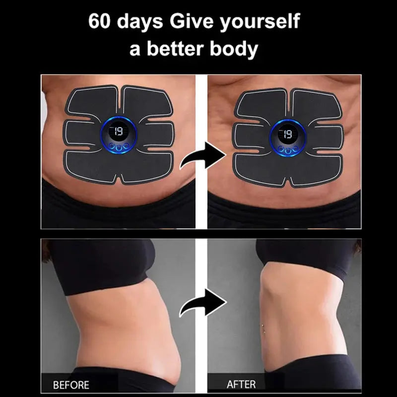 Electrical Muscel Stimulator Massager Abdomen Buttocks Arm Leg Neck Hips Trainer Muscle Toner Fitness Training Workout Equipment Nova Trendz