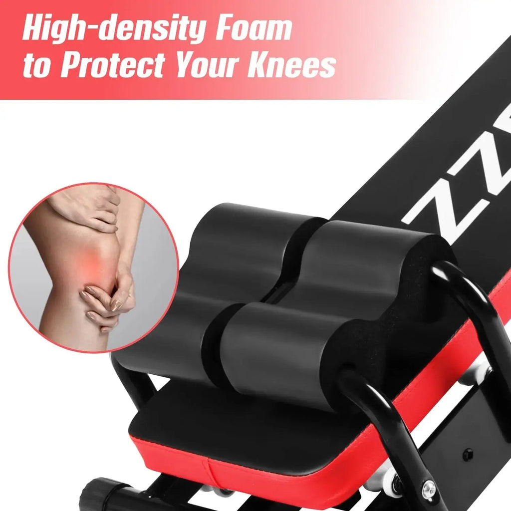 Adjustable Ab Exercise Bench, Abdominal Workout Machine Foldable Sit Up Bench, Full Body Exercise Equipment with LCD Monitor Nova Trendz