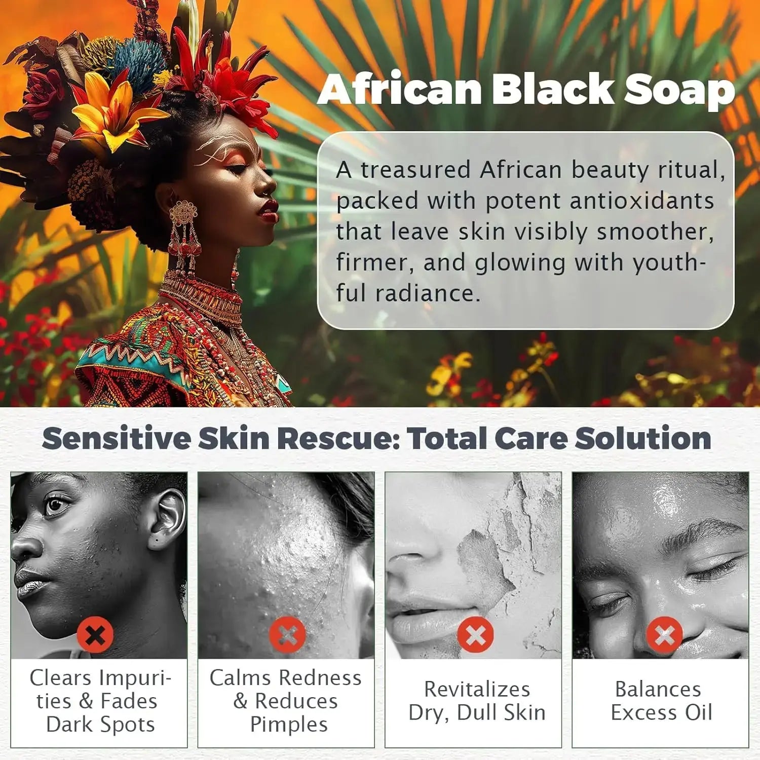 Raw African Black Soap for Oily Skin, Dark Spots  Pure & Natural Ingredients - Organic  Face and Body Wash Soap - Nova Trendz