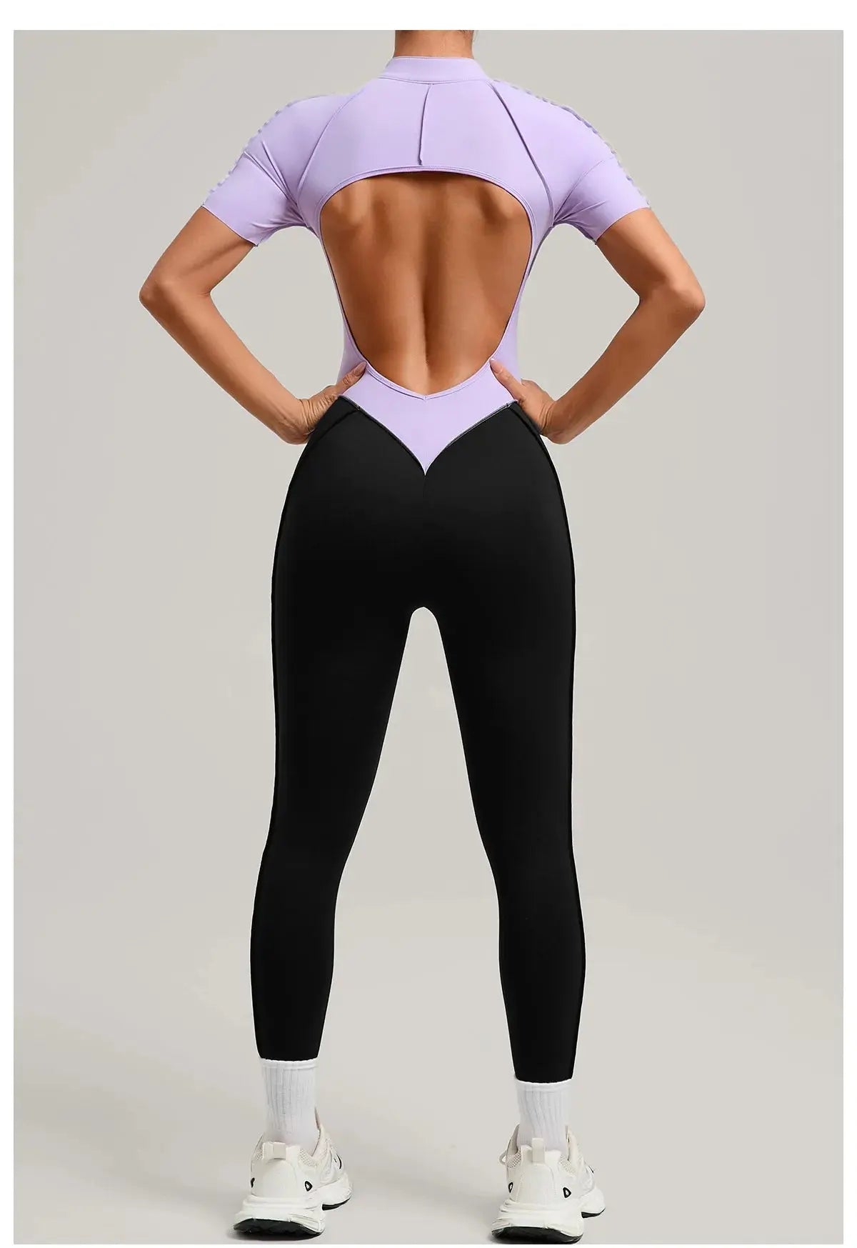 Yoga Bodysuit Short Sleeves Women's Tracksuits Gym Zipper Jumpsuits Sports Workout High-intensity Fitness One-piece Tights Suit - Nova Trendz