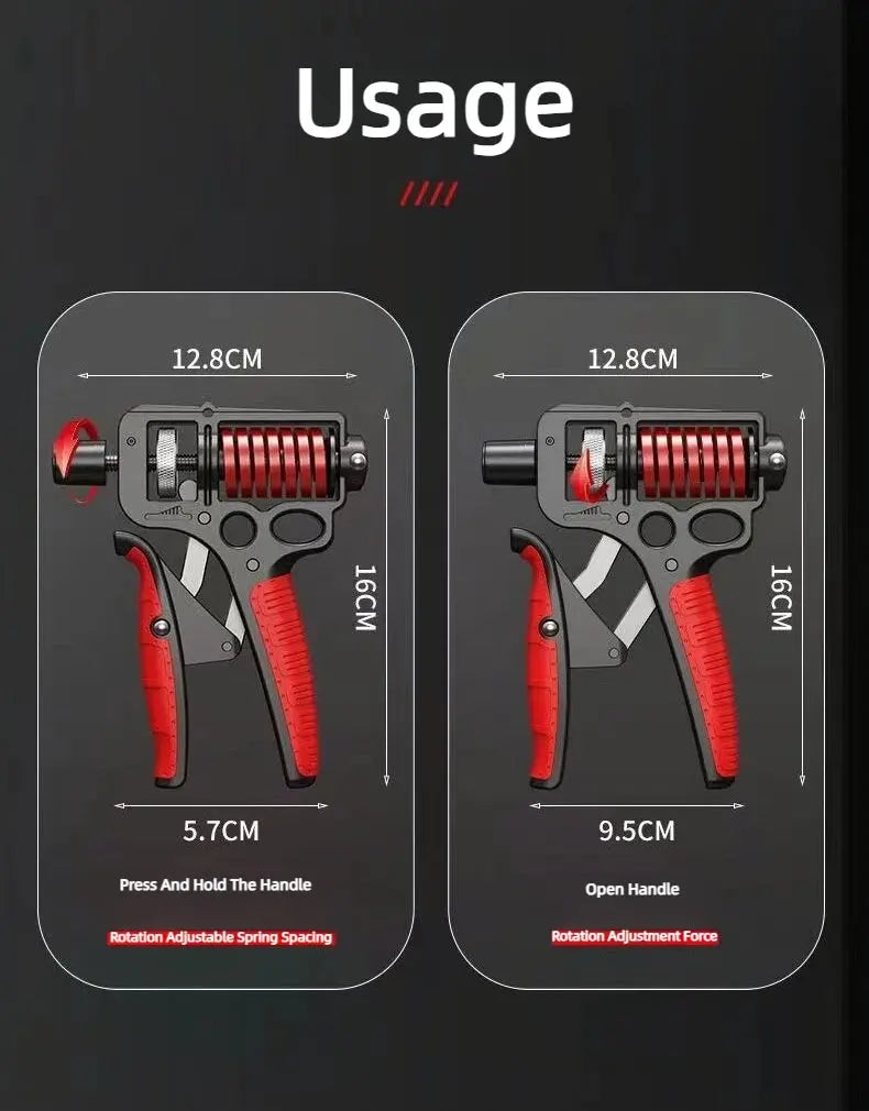 Adjustable Hand Grip Strengthener 5-165Kg Heavy Duty Finger Expander Arm Wrist Forearm Trainers for Fitness with Steel Spring Nova Trendz