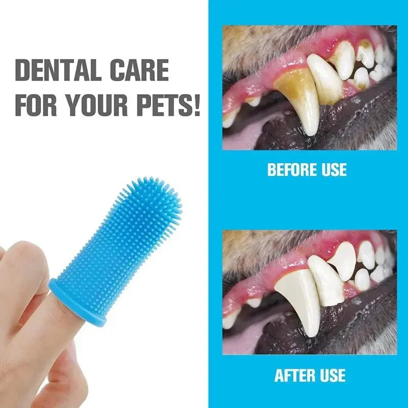 Dog Super Soft  pet Finger Toothbrush Teeth Cleaning Breath Care Nontoxic Silicone Tooth Brush Cat dog toothbrush pet products - Nova Trendz