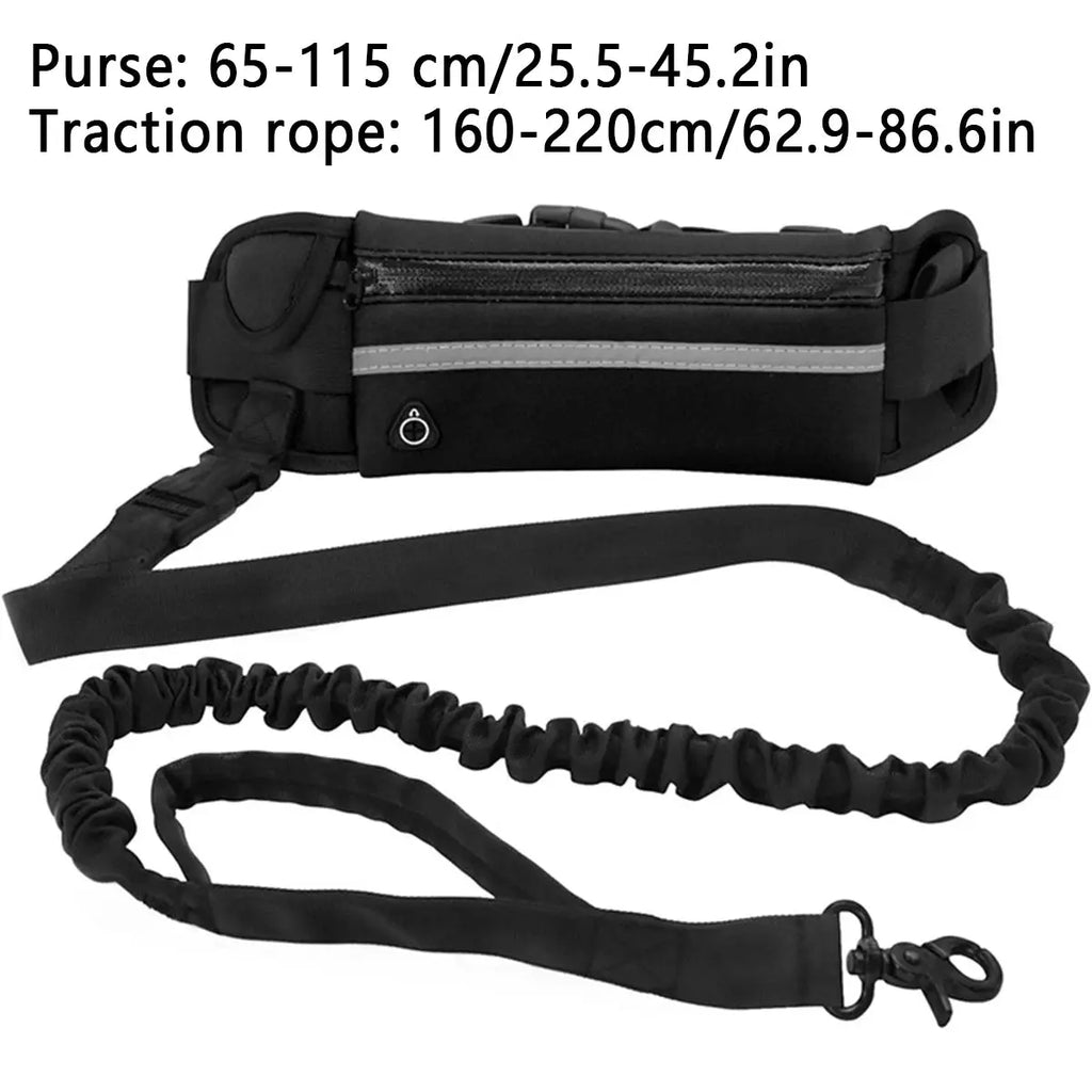 Hands Free Dog Leash Reflective Leash with Waist Bag Retractable Elastic Belt Dog Traction Rope for Running Walking Pet Products - Nova Trendz