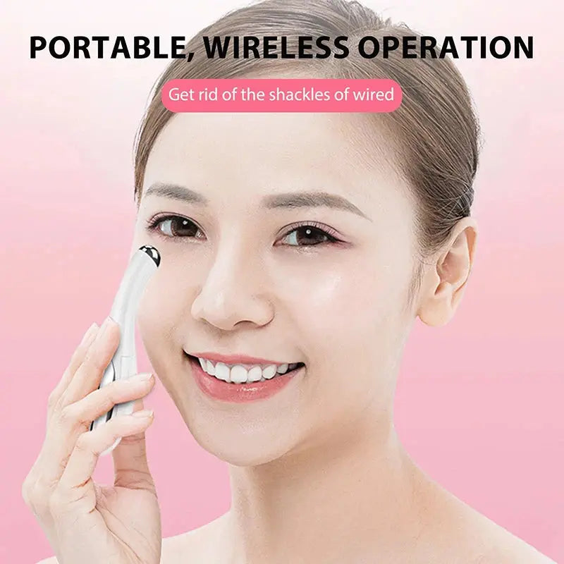 Electric Eye Massager Vibration Wrinkle Anti-Ageing Eye Massage Dark Circle Removal Beauty Face Eye Care Pen Pink and White Nova Trendz