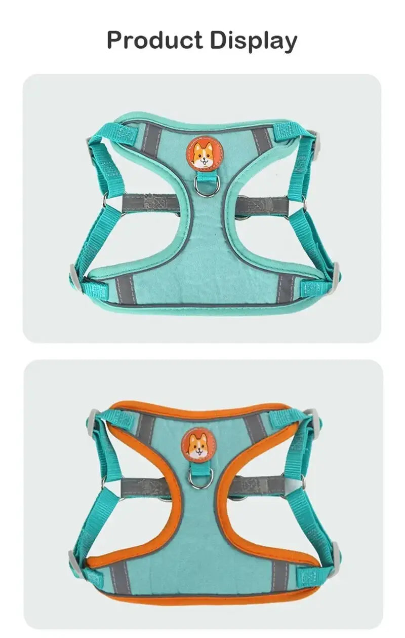 Booteely Pet Suede Chest Harness Vest Dog Cat Strap Reflective Leash Retractable For Small Light And Convenientn - Nova Trendz