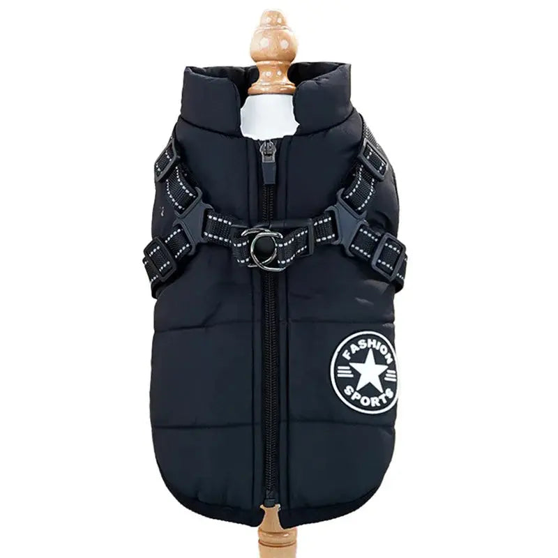 Pet Dog Coat with Harness Winter Cat Waterproof Coat Zipper Dog Jacket with Reflective Harness for Smal Medium Large Dogs - Nova Trendz