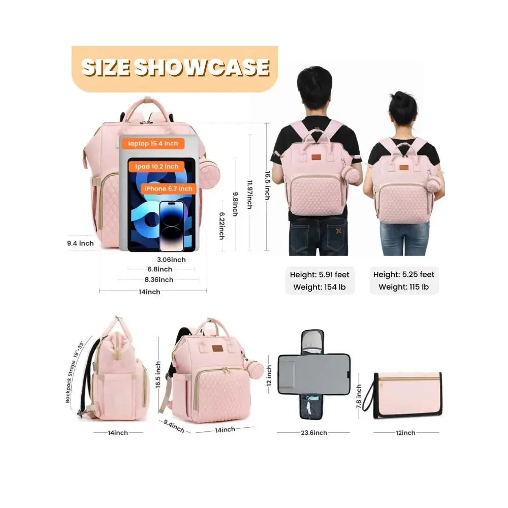 Diaper Bag Backpack With Changing Pad Pacifier Case, Baby Bag for Boy Girl Toddler Waterproof Travel Diaper Bag for Mom Nova Trendz