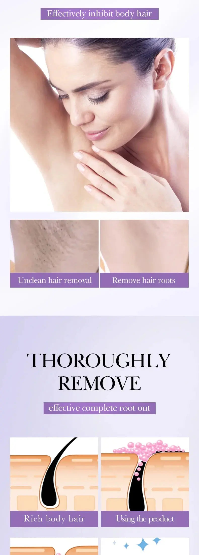 Hair Removal Cream Inhibits Hair Growth Whitening Safe Gentle Spray Effectively Remove Armpit Knee Leg Hair Skincare Products - Nova Trendz