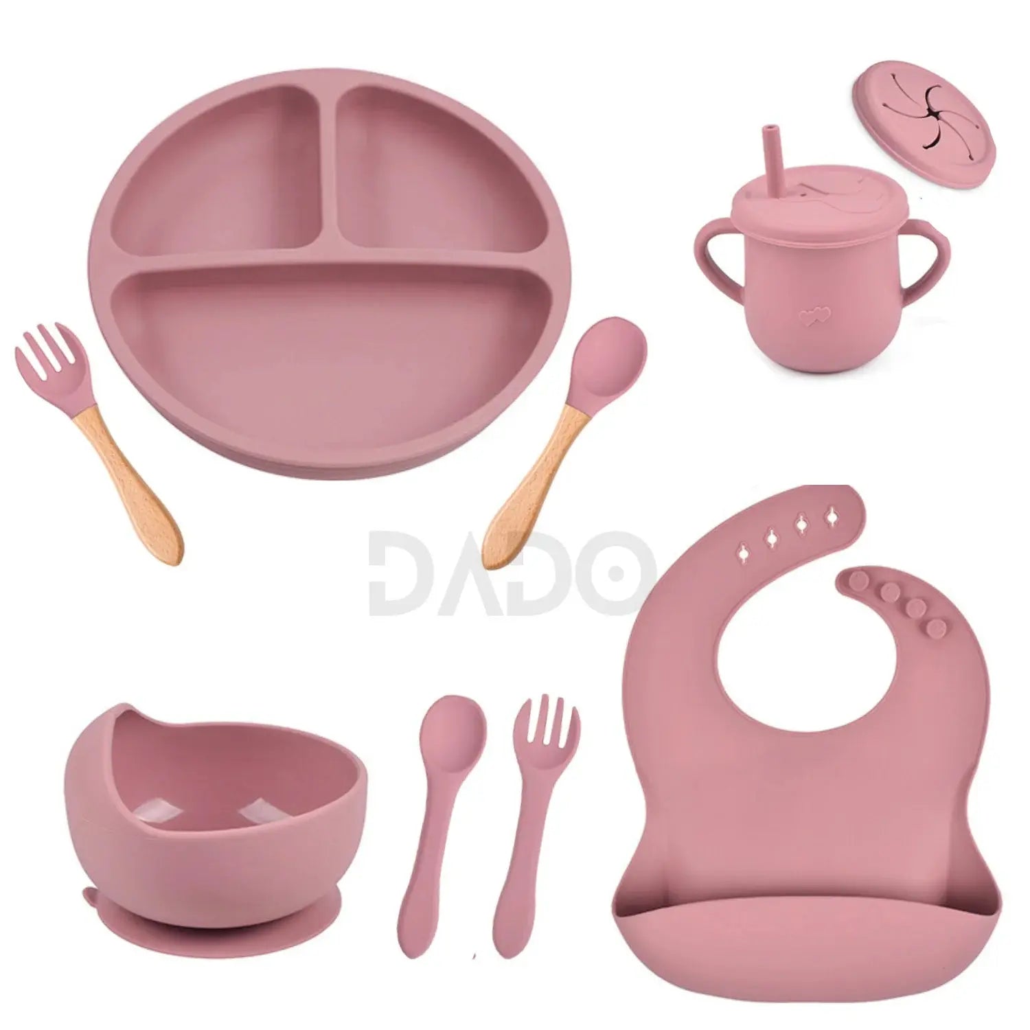 Customized Baby Silicone Feeding Set with Suction Cup Personalized Name Dish Divided Plate Bowl Spoon Cute Kid Eating Tableware Nova Trendz