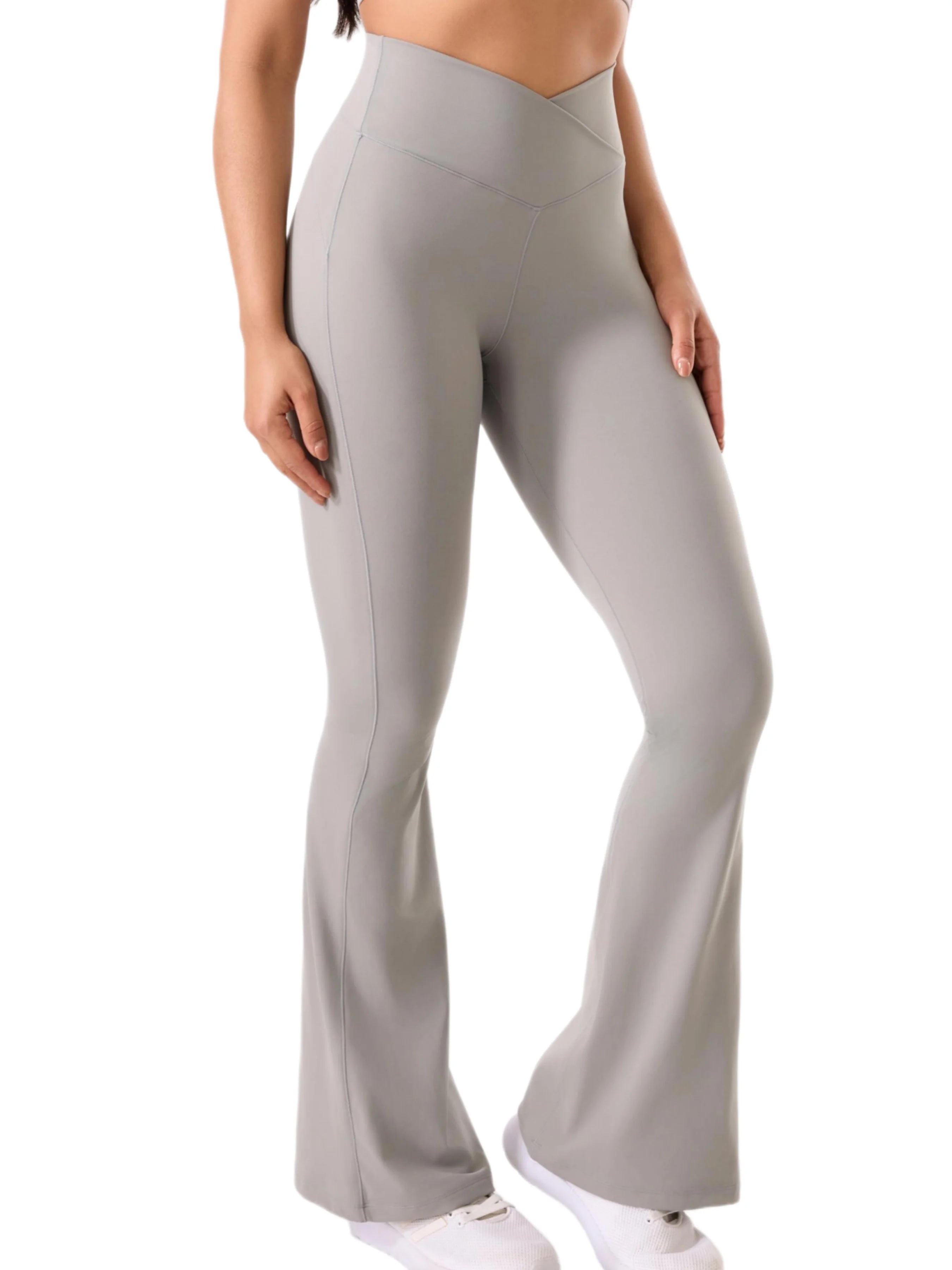 High-Waisted V-Cross Waistband Yoga Leggings with Tummy Control, M-Smile Line Butt Lifting, 4-Way Stretchy & Soft Cooling Fabric Nova Trendz
