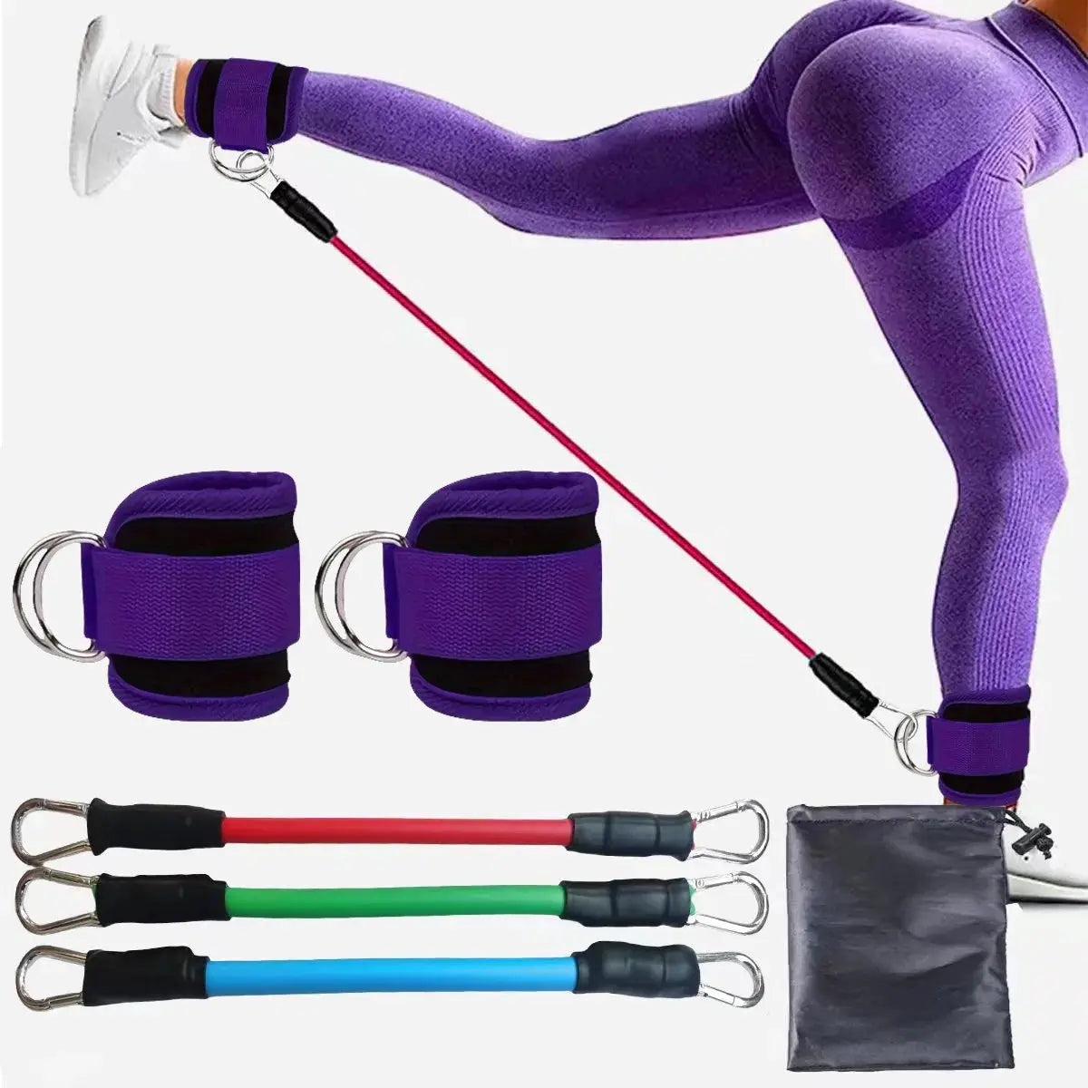 TPE Resistance Bands Ankle Straps Fitness Booty Band Squat Glute Workout Yoga Gym Equipment Guard Leg Strength Safety Extensions Nova Trendz