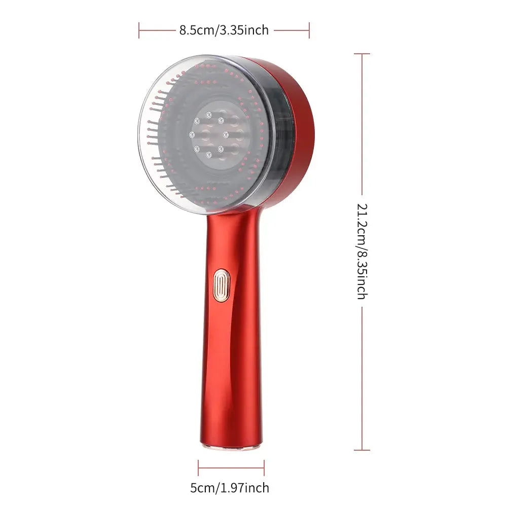 3 Modes Electric Vibration Massage Comb Red Light Therapy Hair Growth Massage Scalp Brush Oil Liquid Applicator Head Massager - Nova Trendz