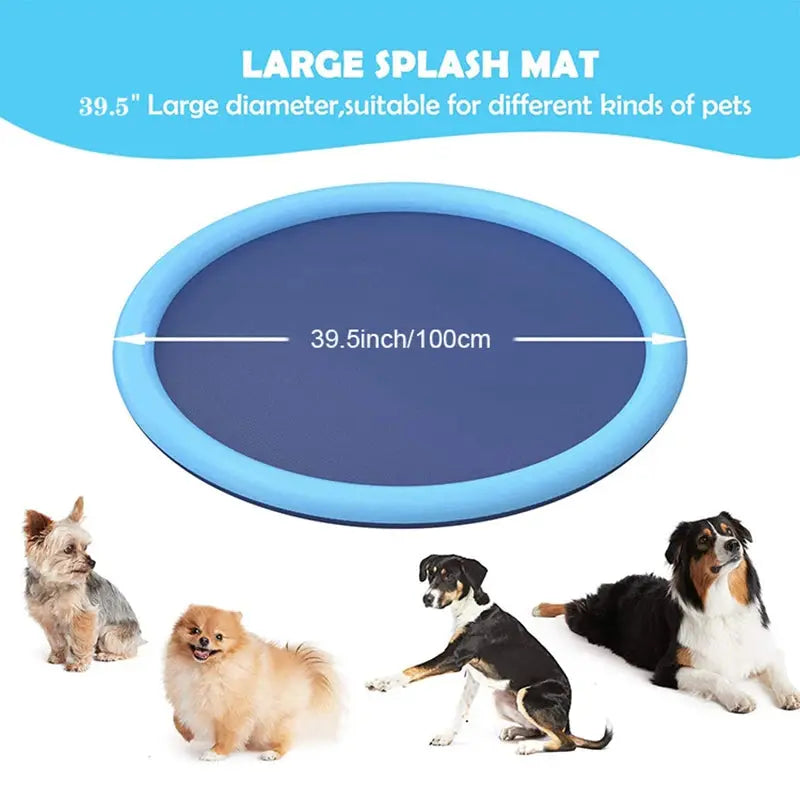 Dog Water Play Mat Splash Pad PVC Interactive Pet Toy for Outdoor Summer Cooling Fun Reusable Crawling Mat Nova Trendz
