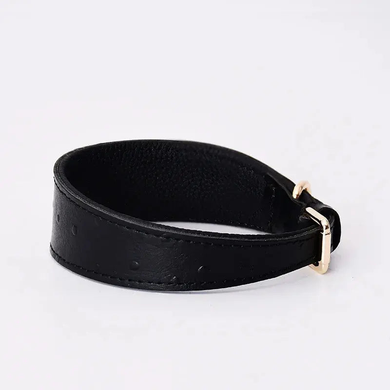 Leather Dog Collar Fashion Solid Color Ostrich Pattern Adjustable Pet Neck Ring Suitable For Small Large Dogs Kitten Puppy Items Nova Trendz