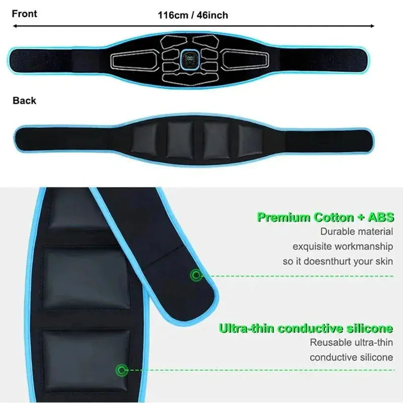 Electric Muscle Stimulation Muscle Toner EMS Abdominal Toning Belt Waist Trainer Slimming Belts Fitness Workout Equiment Nova Trendz