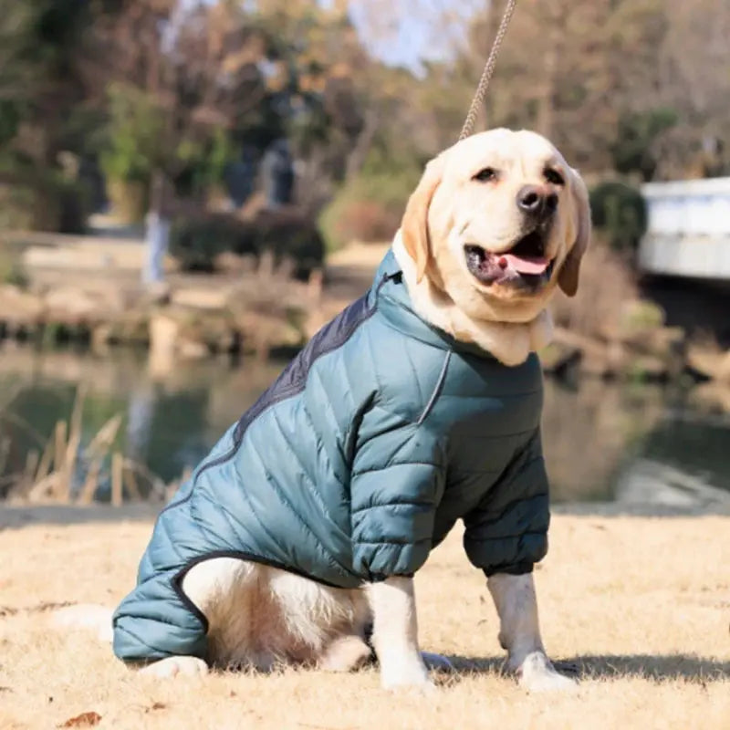 Dog Thicken Cotton-padded Coat Pet Warm Down Jacket Windproof 4 Legs Pet Outfit Winter Greyhound Husky Corgi Chihuahua Clothes - Nova Trendz