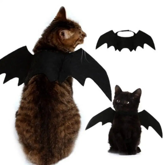Pet Halloween Cosplay Costume for Dogs Cats Puppy Kittens Black Bat Wings