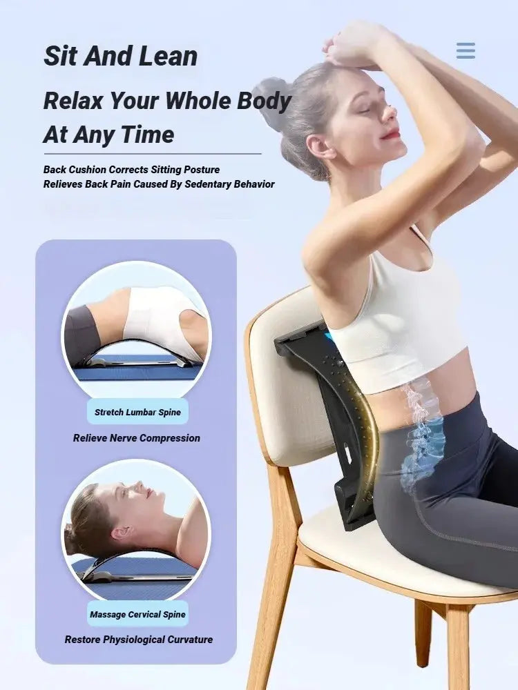 Back Massager Stretch Lumbar Support Relaxation Spine Pain Relief Vertebral Relaxer Stretches The Lower Traction Corrects Waist - Nova Trendz