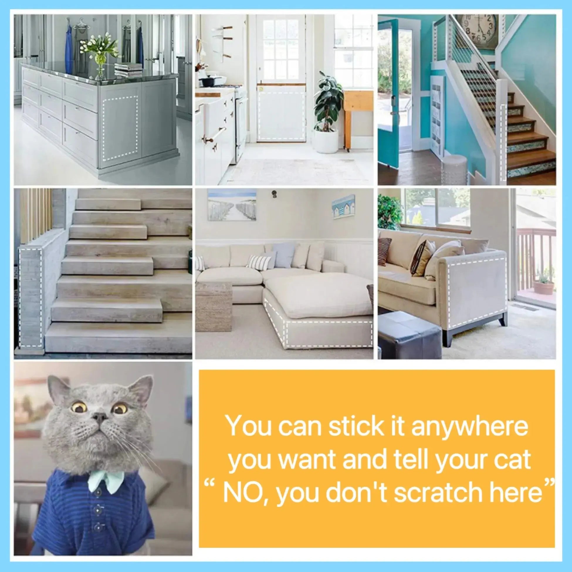 Cat Scratch Deterrent Tape Furniture Protectors From Cats Transparent Self-Adhesive Pet Training Tape for Sofa Furniture Sticker Nova Trendz