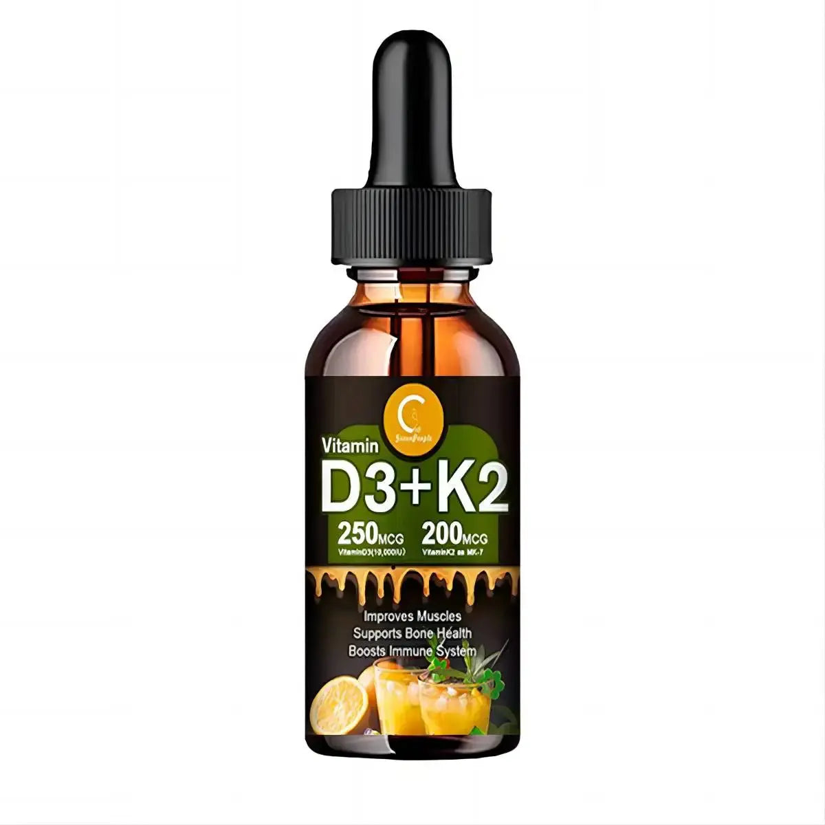 Vitamin C D3+K2 improve abdominal blood circulation, improves Muscles supports bone health boosts immune system Nova Trendz