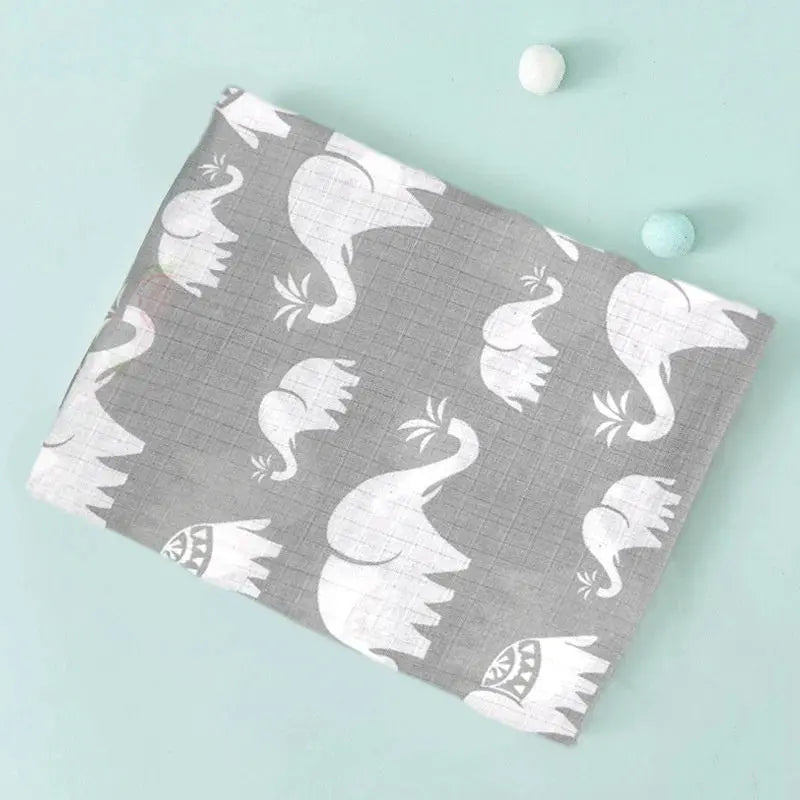 110cm Baby Swaddle Blanket Dual Layers  Blankets For Boys Girls Organic Cotton Soft Newborn Swaddle Wrap Burping Clothes - Nova Trendz