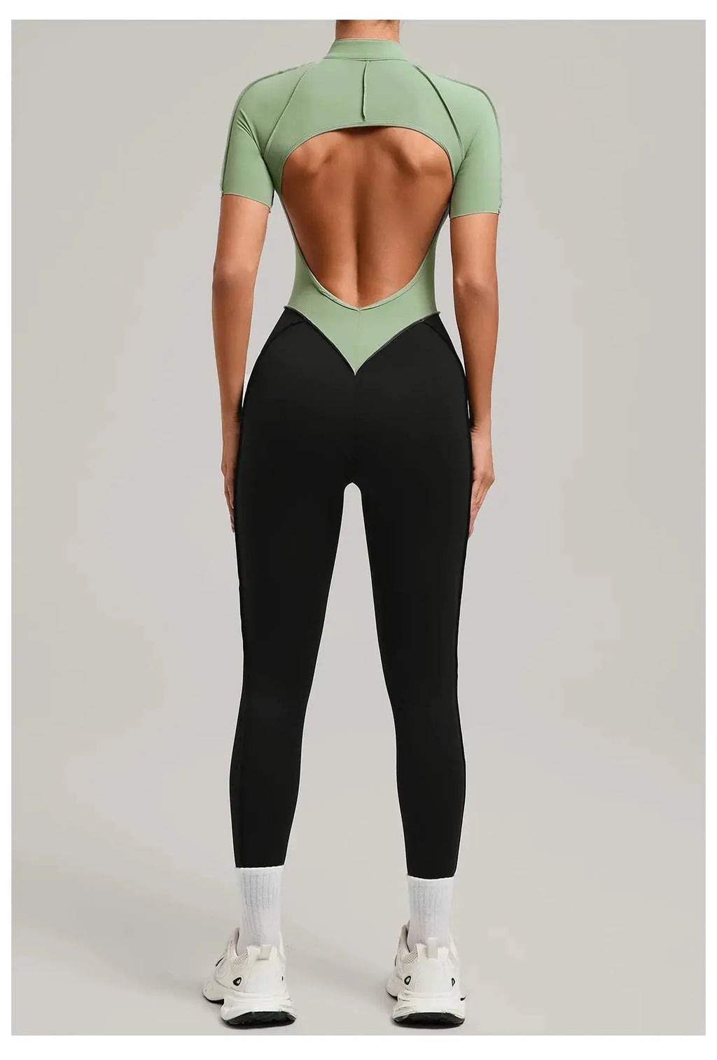 Yoga Bodysuit Short Sleeves Women's Tracksuits Gym Zipper Jumpsuits Sports Workout High-intensity Fitness One-piece Tights Suit - Nova Trendz