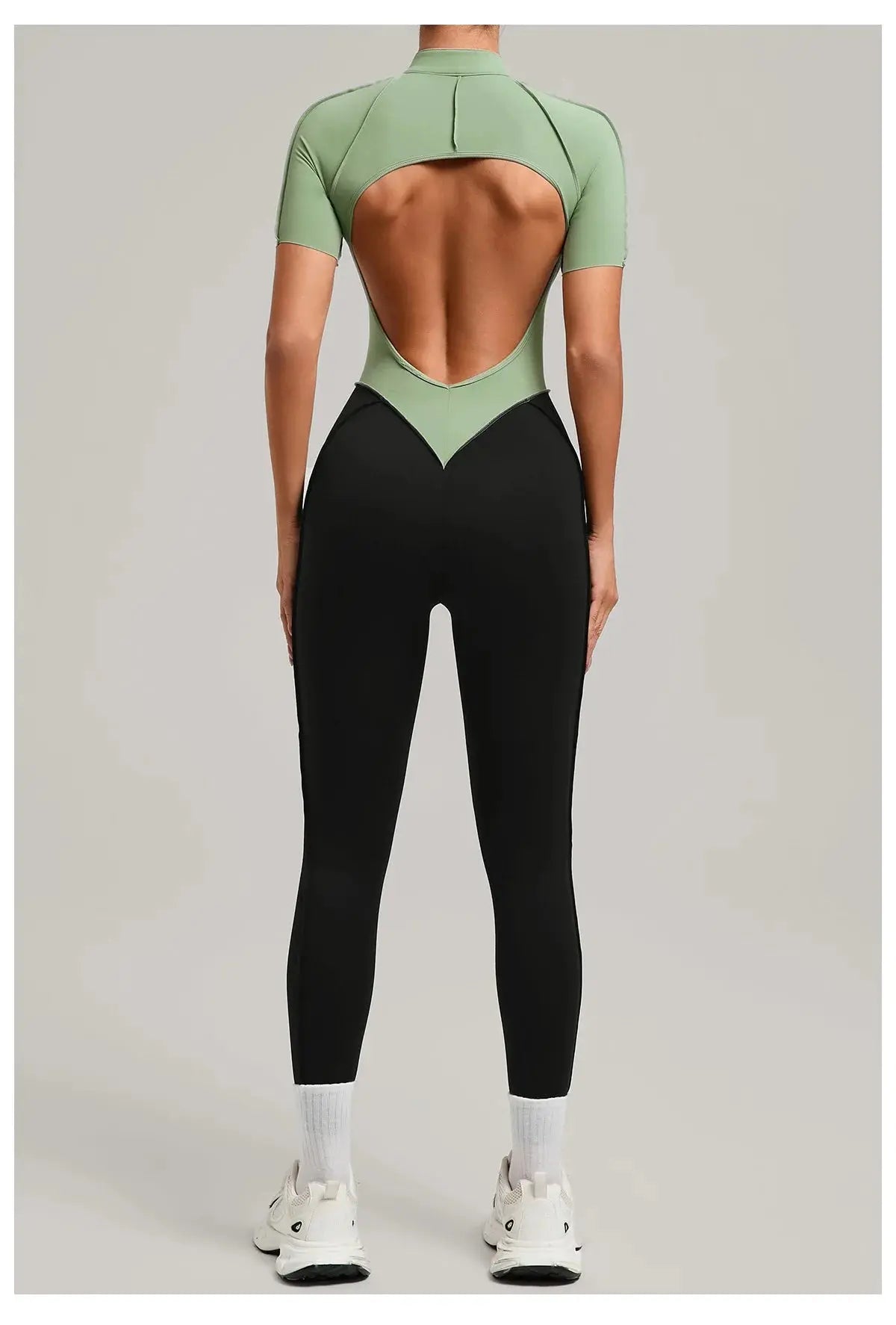Yoga Bodysuit Short Sleeves Women's Tracksuits Gym Zipper Jumpsuits Sports Workout High-intensity Fitness One-piece Tights Suit - Nova Trendz
