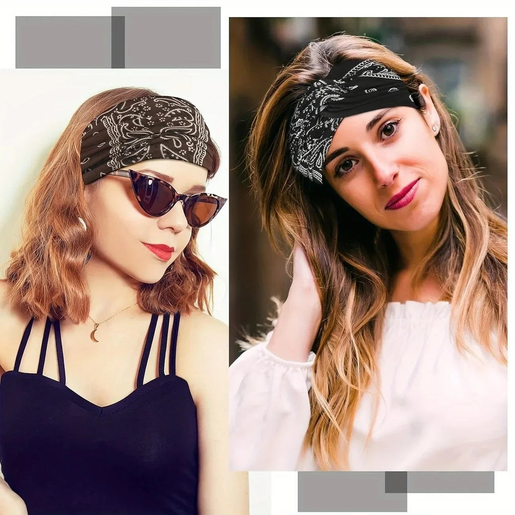New Yoga Hair Tie Women's Crossnut Headband European and American Print Fashion Hairband Hair Accessories  Sports Headband Nova Trendz