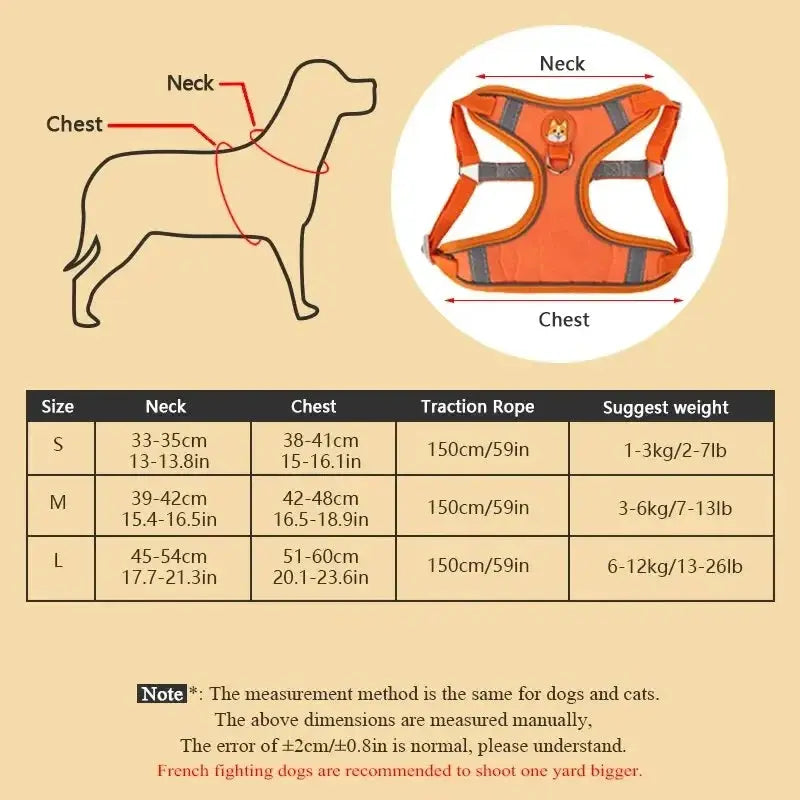 Booteely Pet Suede Chest Harness Vest Dog Cat Strap Reflective Leash Retractable For Small Light And Convenientn - Nova Trendz